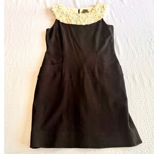 Taylor Black‎ Rosette Collar Cocktail Dress Size 14 Sleeveless Floral Shift 3D